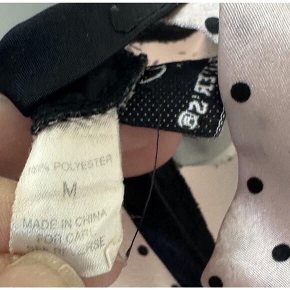 Vintage Marilyn Monroe by Warner’s Pink Satin Polka Dot Nighty Slip Dress Sz M - Picture 4 of 8